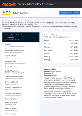 Bus Linie 535 Fahrpläne & Karten