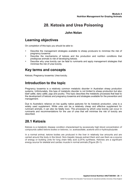 28. Ketosis and Urea Poisoning