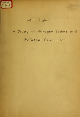 A Study of Nitrogen Iodide and Related Compounds