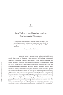 Slow Violence, Neoliberalism, and the Environmental Picaresque