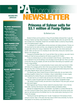 Pathoroughbred December 2014 Pabred.Com Newsletter