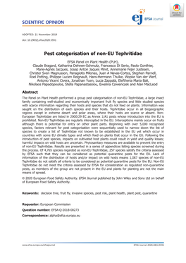 Pest Categorisation of Non‐EU Tephritidae