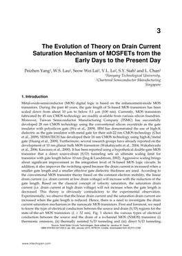 The Evolution of Theory on Drain Current Saturation Mechanism of Mosfets from the Early Days to the Present Day