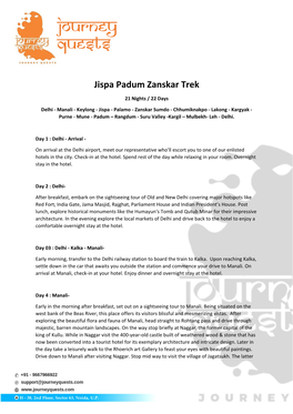 Jispa Padum Zanskar Trek