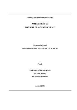 Amendment C2 Bayside Planning Scheme