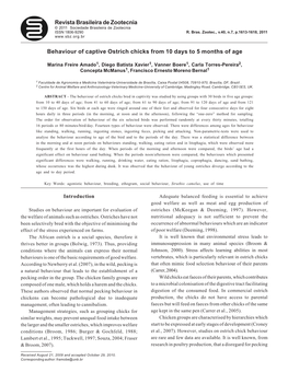 Behaviour of Captive Ostrich Chicks from 10 Days to 5 Months of Age