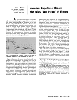 I Anomalous Properties of Elements I That MOW "Long Periods" of Elements