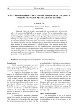 Gait Abnormalities in Functional Problems of the Lower Extremities and in Neurological Diseases