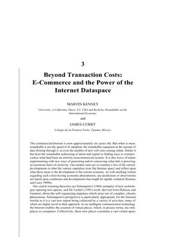 3 Beyond Transaction Costs:• E-Commerce and the Power of The