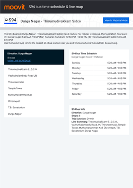 S94 Bus Time Schedule & Line Route