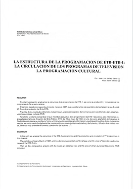 La Circulacion De Los Programas De Television La Programacion Cultural