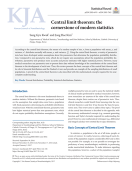 Central Limit Theorem: the Cornerstone of Modern Statistics