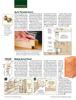 Jig for Threaded Inserts / Making Raised Panels