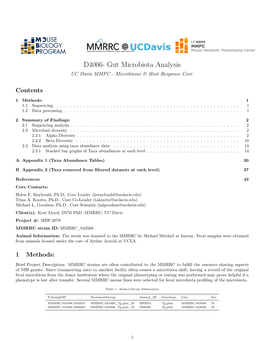 Gut Microbiota Analysis UC Davis MMPC - Microbiome & Host Response Core