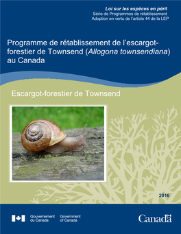 (Allogona Townsendiana) Au Canada Escargot-Forestier De Townsend