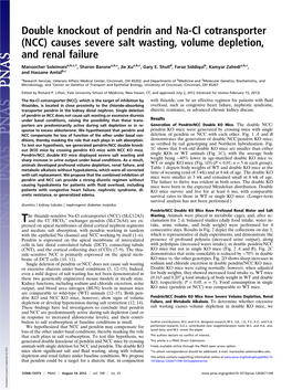 NCC) Causes Severe Salt Wasting, Volume Depletion, and Renal Failure