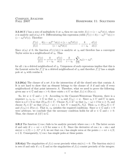 Complex Analysis Fall 2007 Homework 11: Solutions