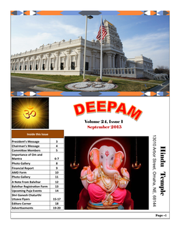 Hin D U T Emple Ganesh Chaturthi-2015