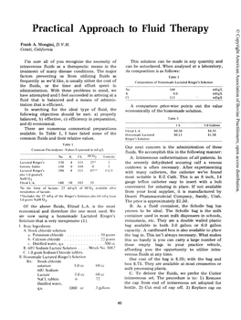 Practical Approach to Fluid Therapy