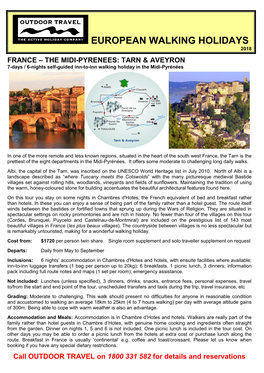 France Tarn & Aveyron Self-Guided Walk