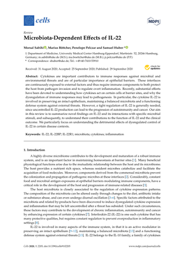 Microbiota-Dependent Effects of IL-22