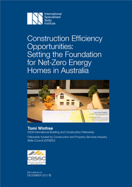 Construction Efficiency Opportunities: Setting the Foundation for Net-Zero Energy Homes in Australia