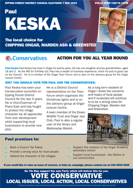 VOTE CONSERVATIVE the Local Choice