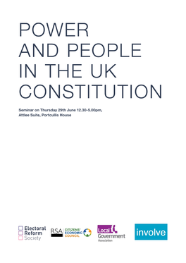 Power and People in the Uk Constitution