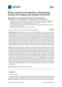 Human Attitude Toward Reptiles: a Relationship Between Fear, Disgust, and Aesthetic Preferences