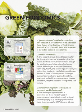 Green Foodomics