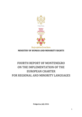 Fourth Report of Montenegro on the Implementation of the European Charter for Regional and Minority Languages