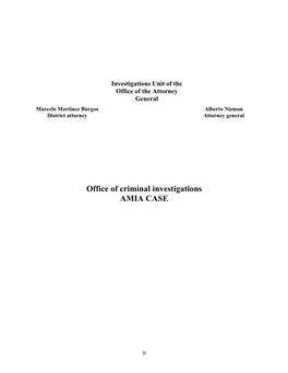 Office of Criminal Investigations AMIA CASE