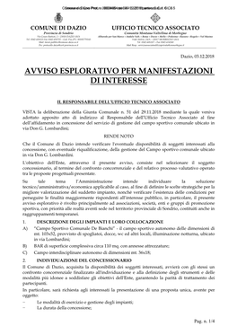 Avviso Esplorativo Per Manifestazioni Di Interesse