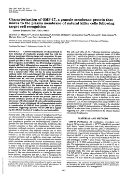 Characterization of GMP-17, a Granule Membrane Protein That