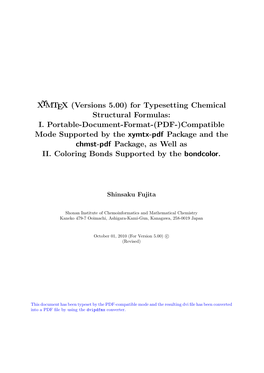 XΥMTEX (Versions 5.00) for Typesetting Chemical Structural Formulas: I