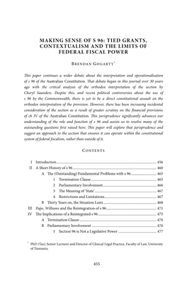 Tied Grants, Contextualism and the Limits of Federal Fiscal Power