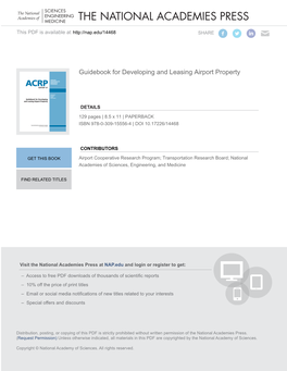 ACRP Report 47 Guidebook for Developing and Leasing Airport