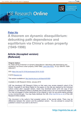 Debunking Path Dependence and Equilibrium Via China's