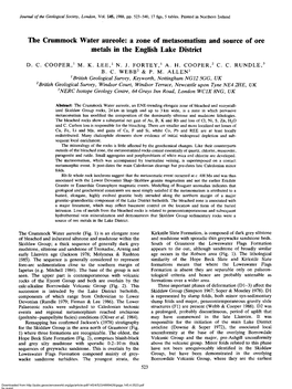 The Crummock Water Aureole: a Zone of Metasomatism and Source of Ore Metals in the English Lake District