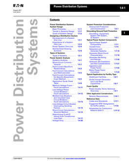 Power Distribution Systems 1.0-1 August 2017 Sheet 01 001