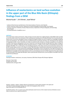 Ethiopia): Findings from a DEM Michal Kusák1,*, Vít Vilímek2, Jozef Minár3