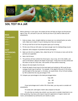 Soil Test in a Jar