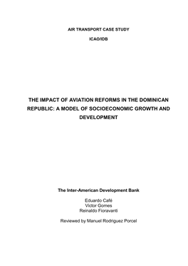The Impact of Aviation Reforms in the Dominican Republic: a Model of Socioeconomic Growth and Development