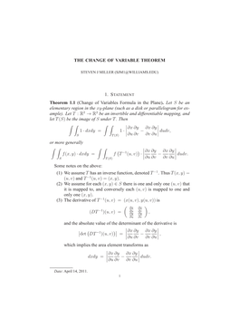 Change of Variable Formula