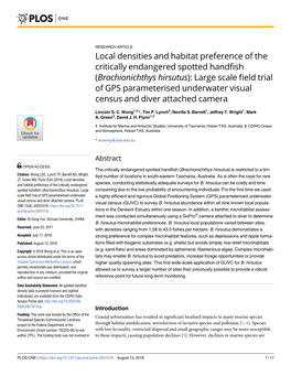 Local Densities and Habitat Preference of the Critically