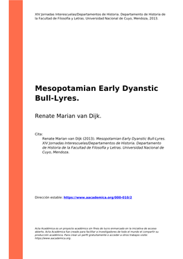 Mesopotamian Early Dyanstic Bull-Lyres