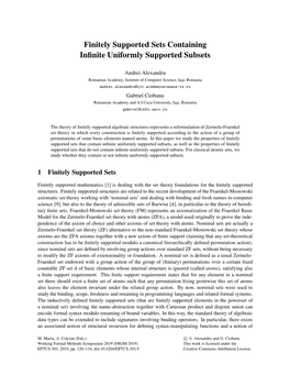 Finitely Supported Sets Containing Infinite Uniformly Supported Subsets