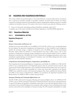 5.8 Hazards and Hazardous Materials