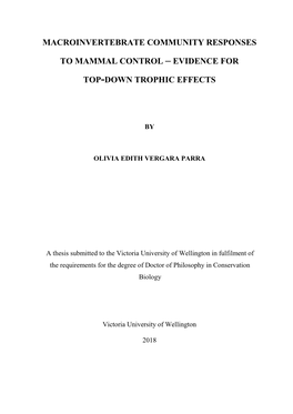 Macroinvertebrate Community Responses to Mammal Control