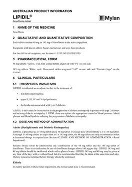 LIPIDIL® Fenofibrate Tablet